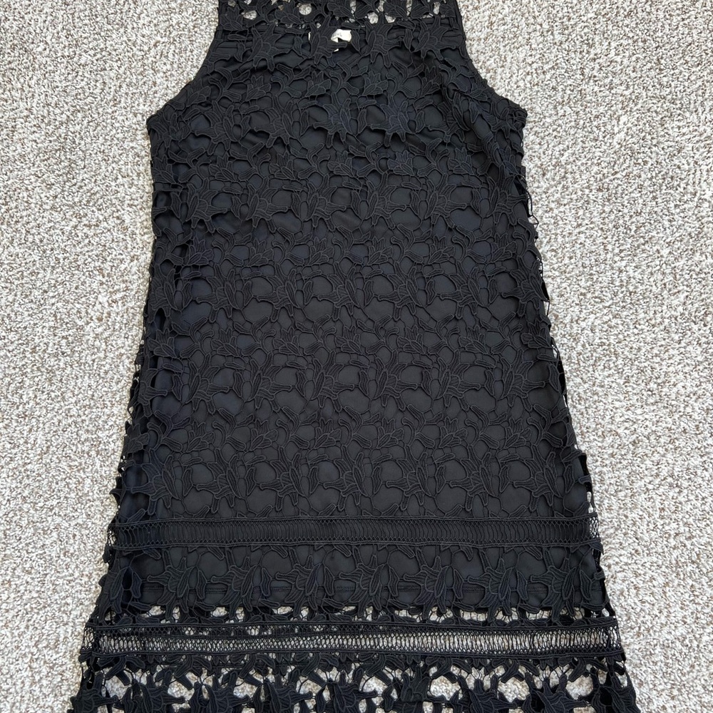 Francesca’s Elegant Black Lace Dress